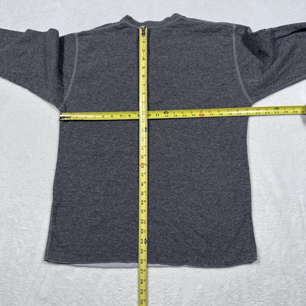 LL Bean Henley Shirt Men Large Gray Outer Layer River Driver Wool Blend Thermal - Picture 5 of 8